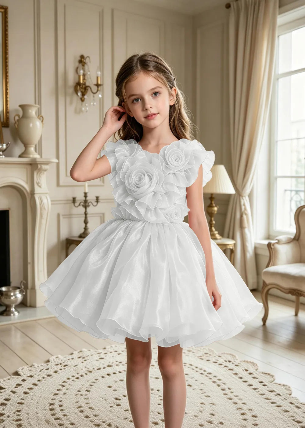Vestido de princesa sin mangas de encaje