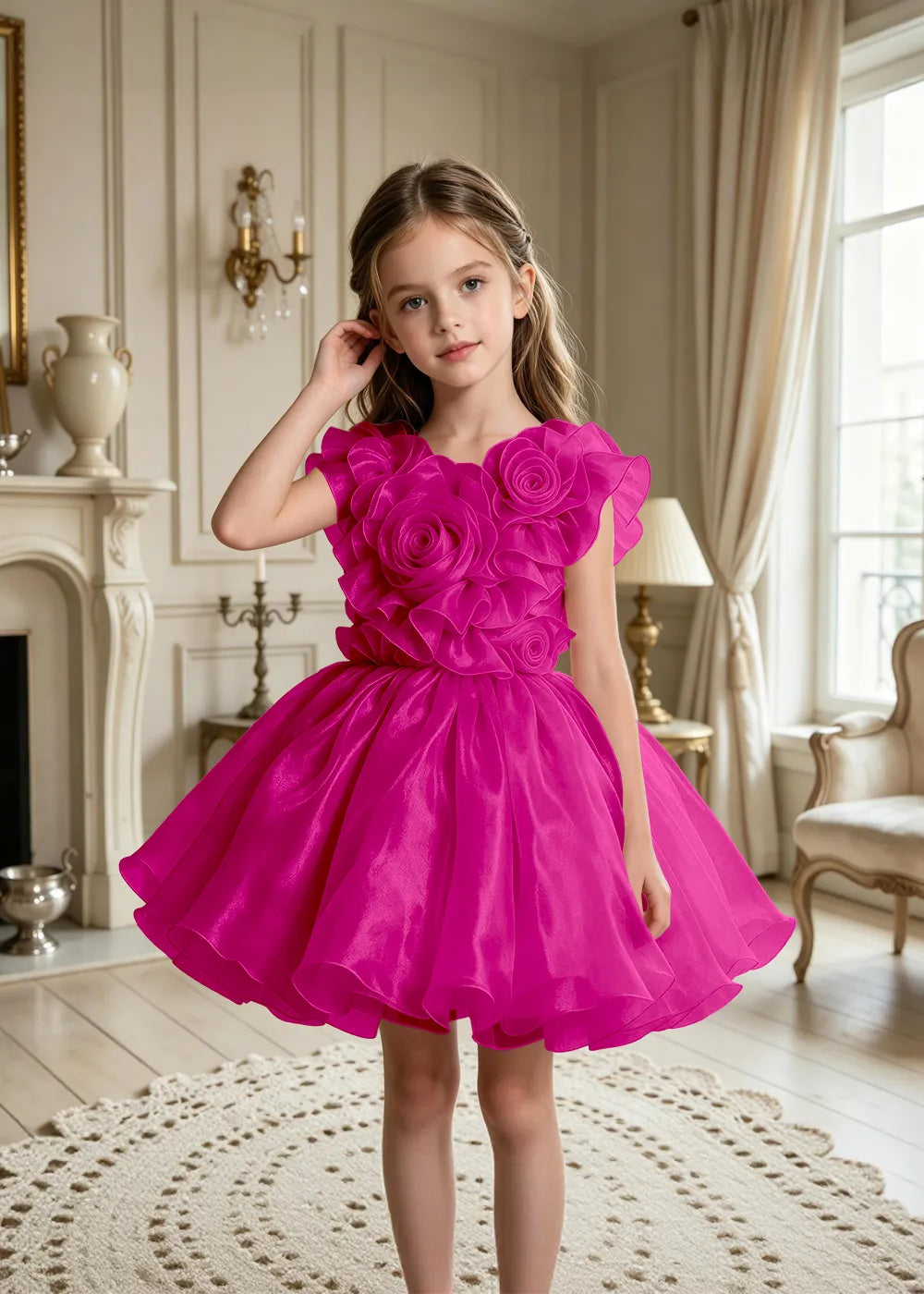 Vestido de princesa sin mangas de encaje