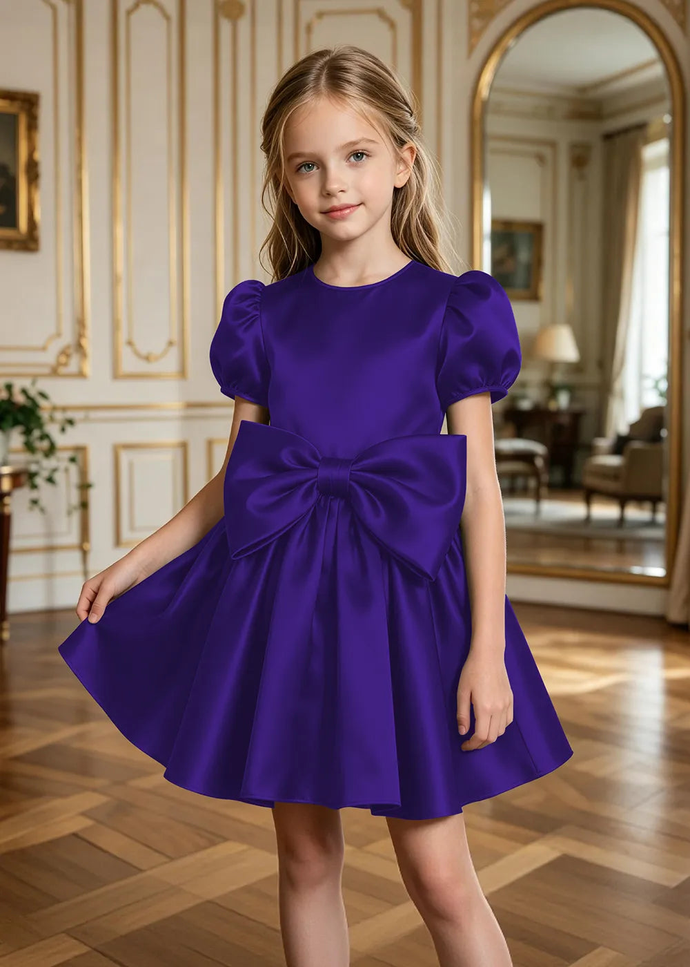 Blomsterblonde tullefestkjole til piger