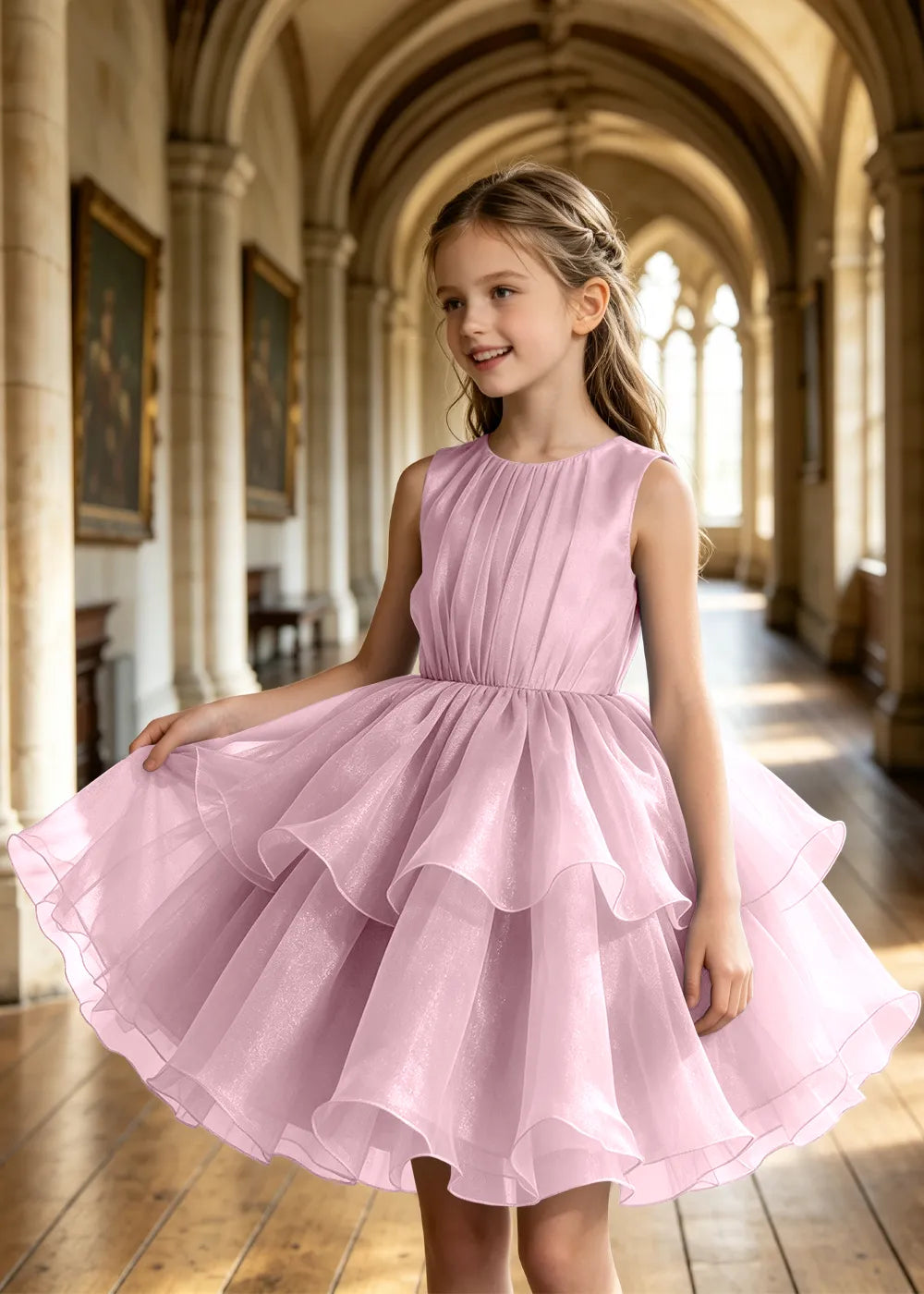 Twirl-Ready Junior Bridesmaid Tulle Dress
