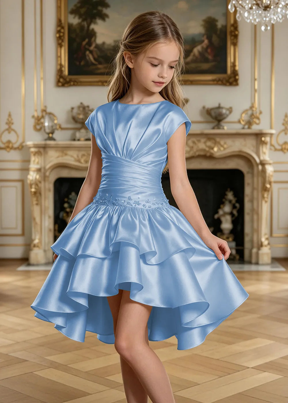 Rosamund Asymmetric Ruffle Junior Formal Dress