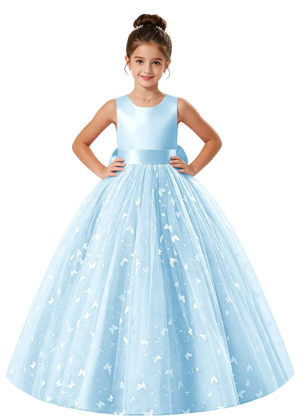 Vestido de princesa sin mangas de encaje
