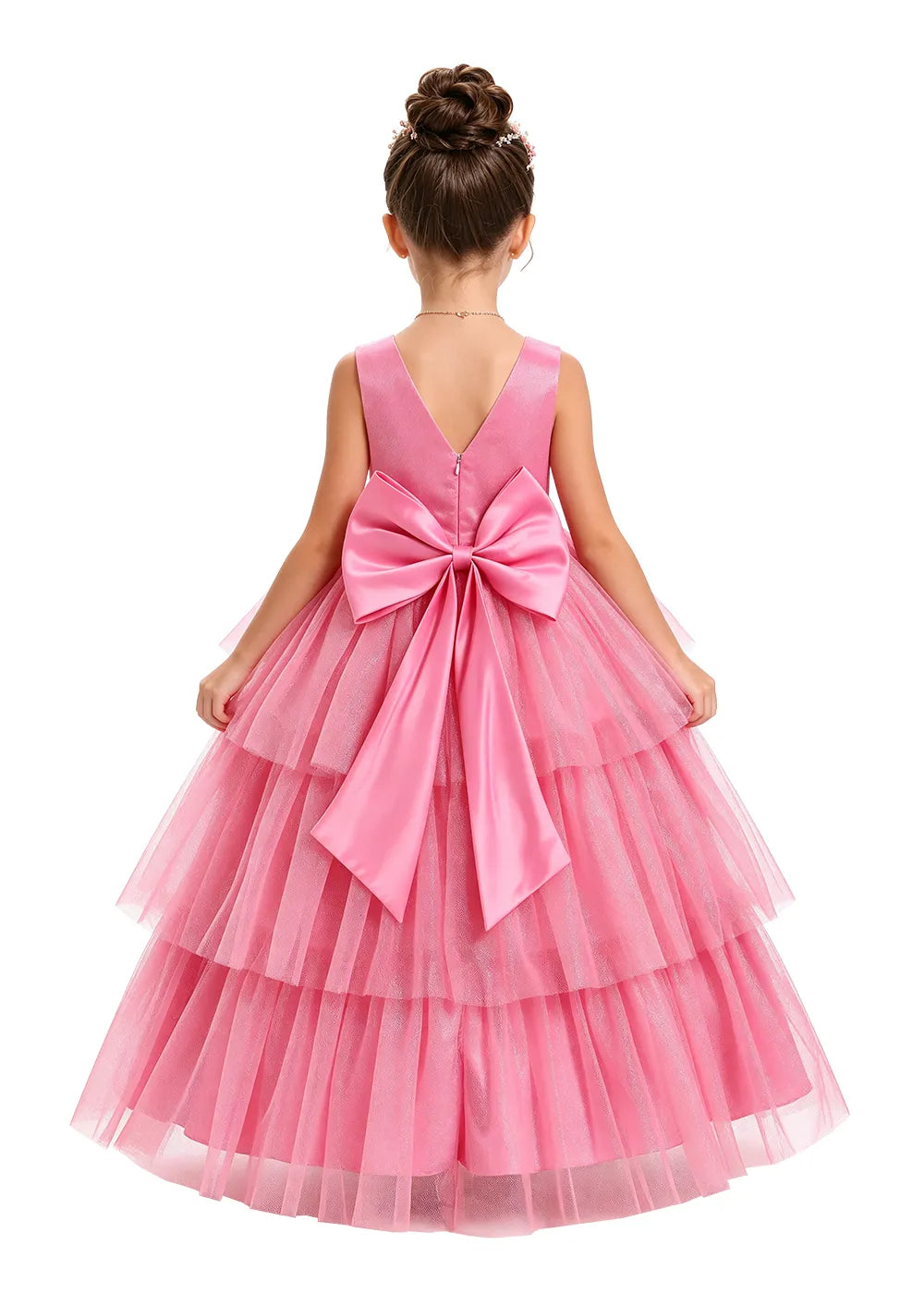Bow-Back Tulle Flower Girl Dress