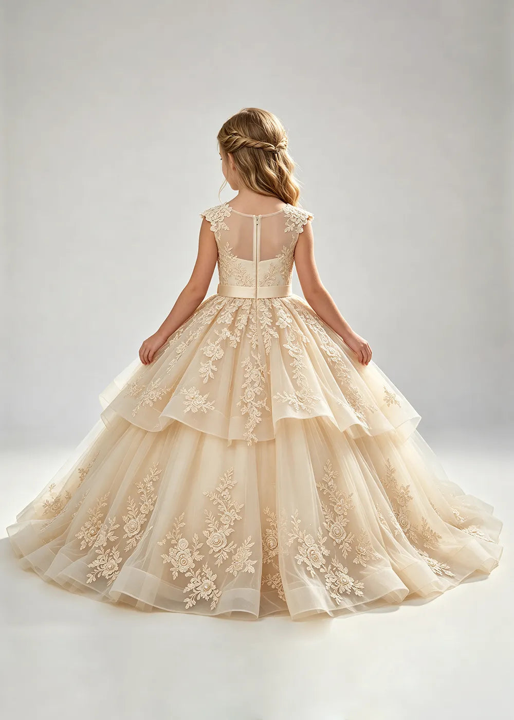 Romantic Floral Embroidered Special Occasion Gown