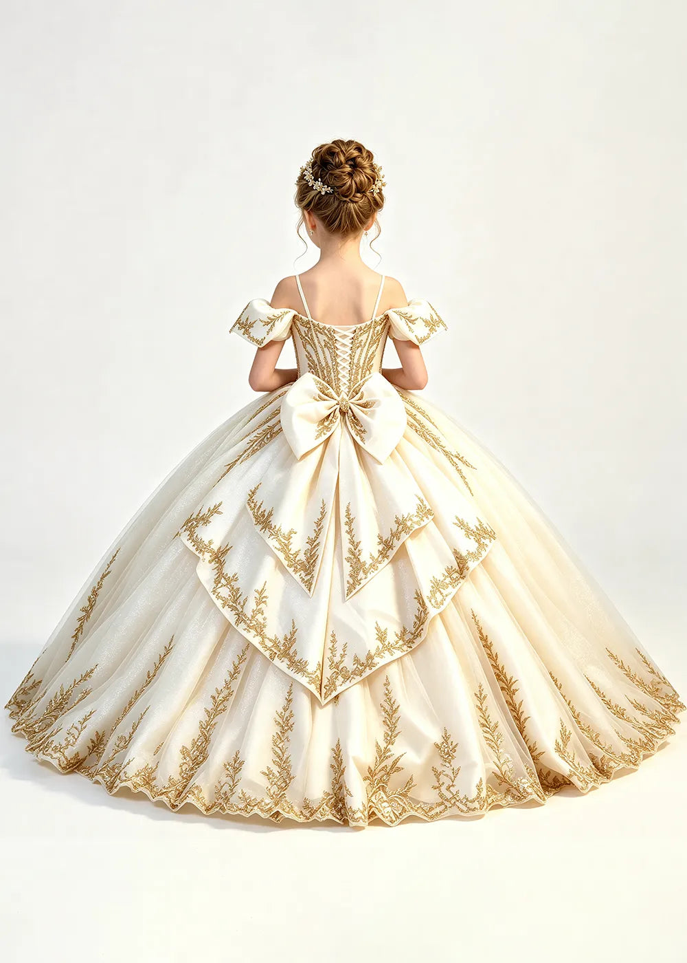 Fairytale Corset-Back Flower Girl Ball Gown