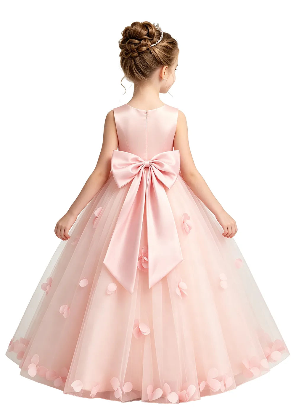 Soft Tulle Petal Girls Formal Dress