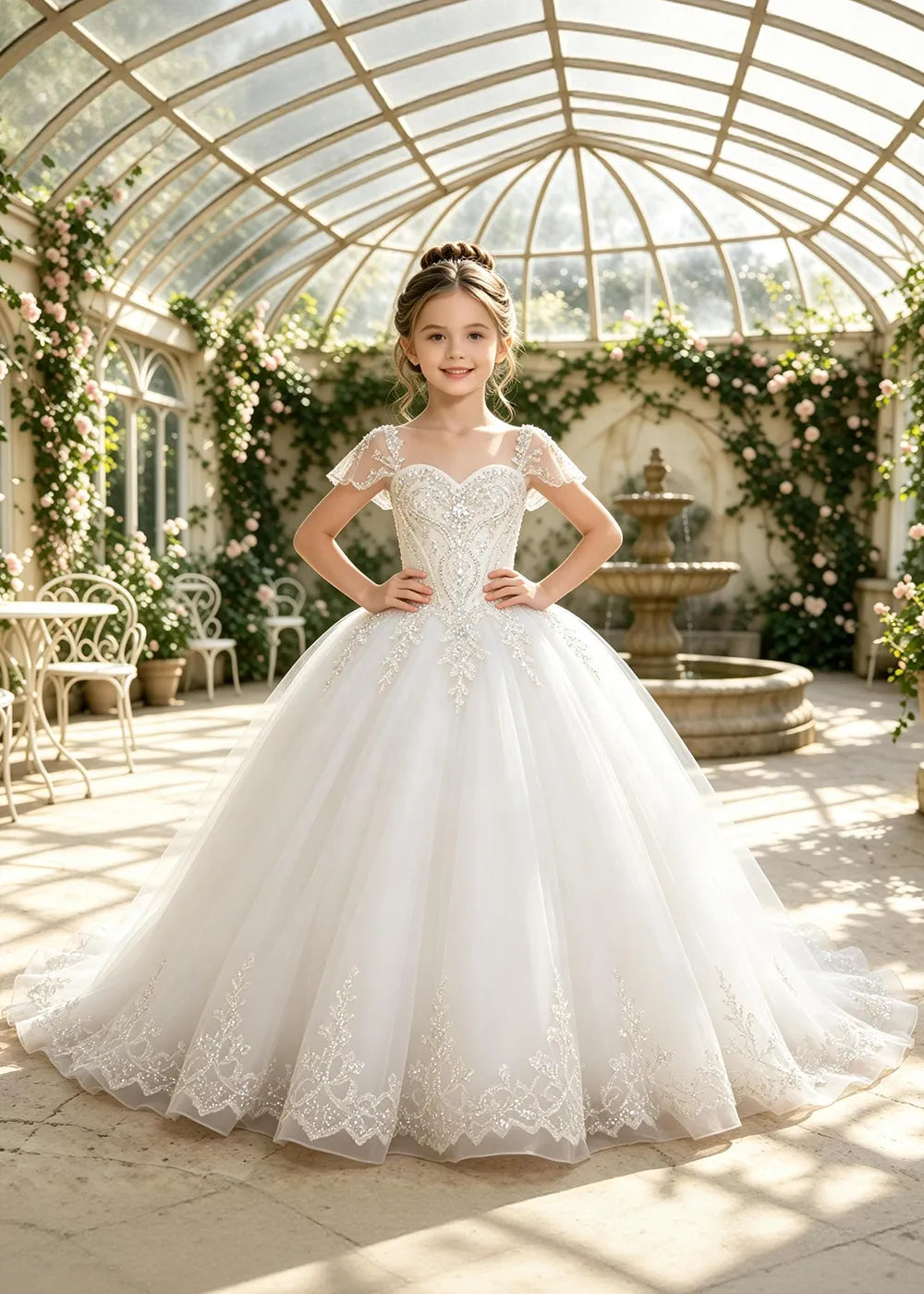 Regal Sequin Lace Princess Pageant Ball Gown