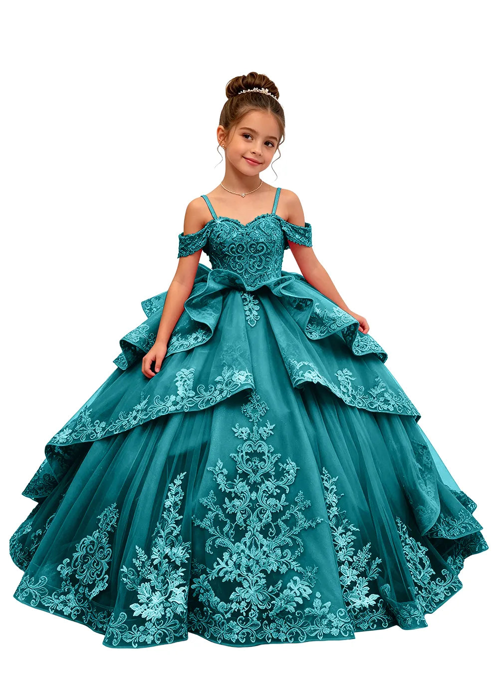 Spitzenkleid mit schulterfreiem Design
