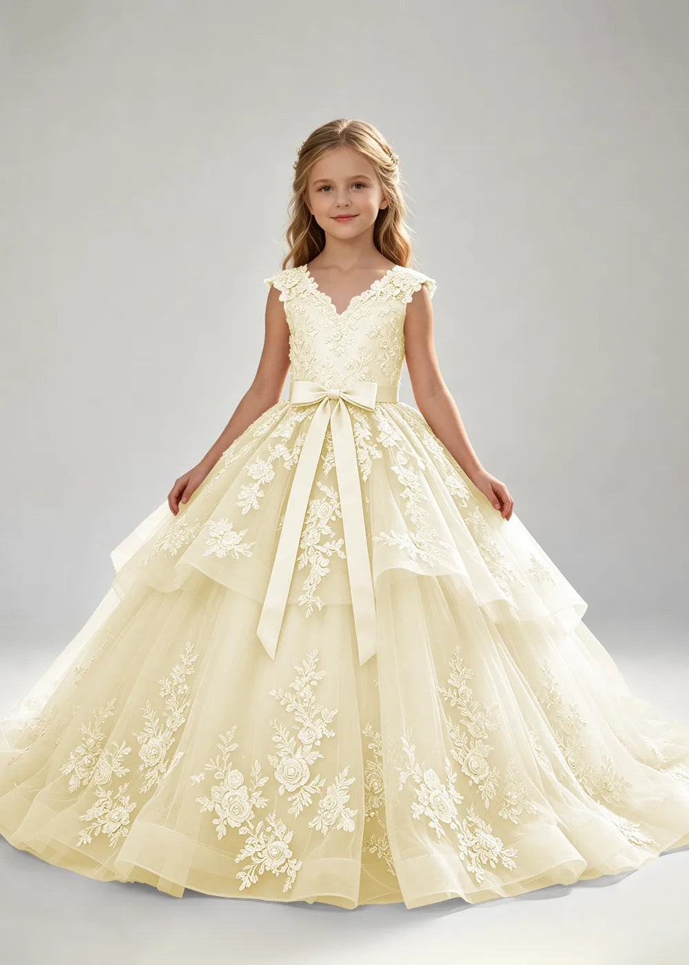 Romantic Floral Embroidered Special Occasion Gown