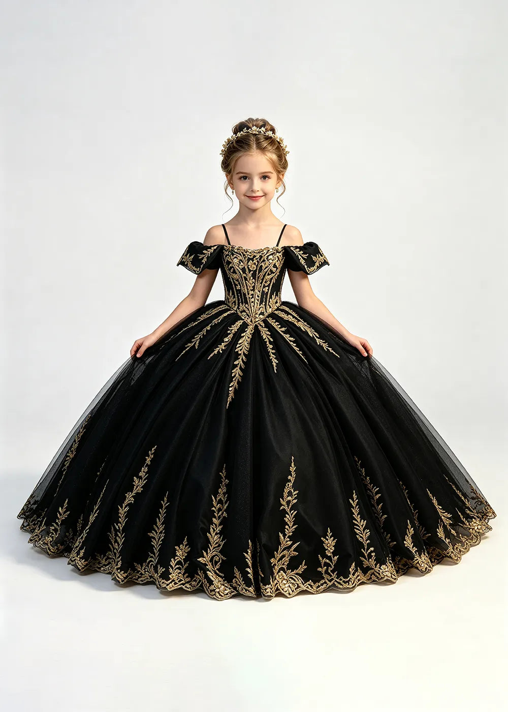 Fairytale Corset-Back Flower Girl Ball Gown