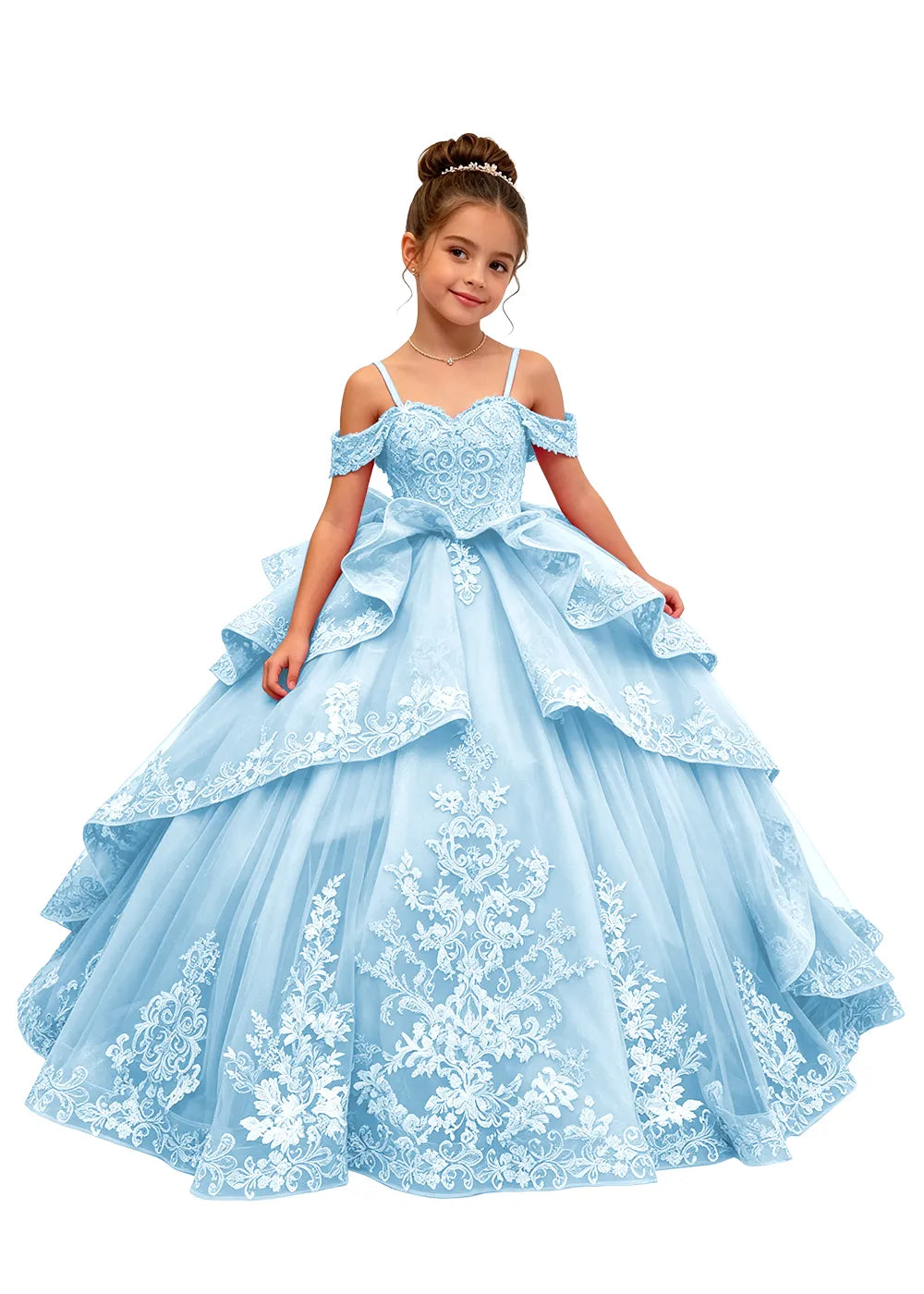 Spitzenkleid mit schulterfreiem Design