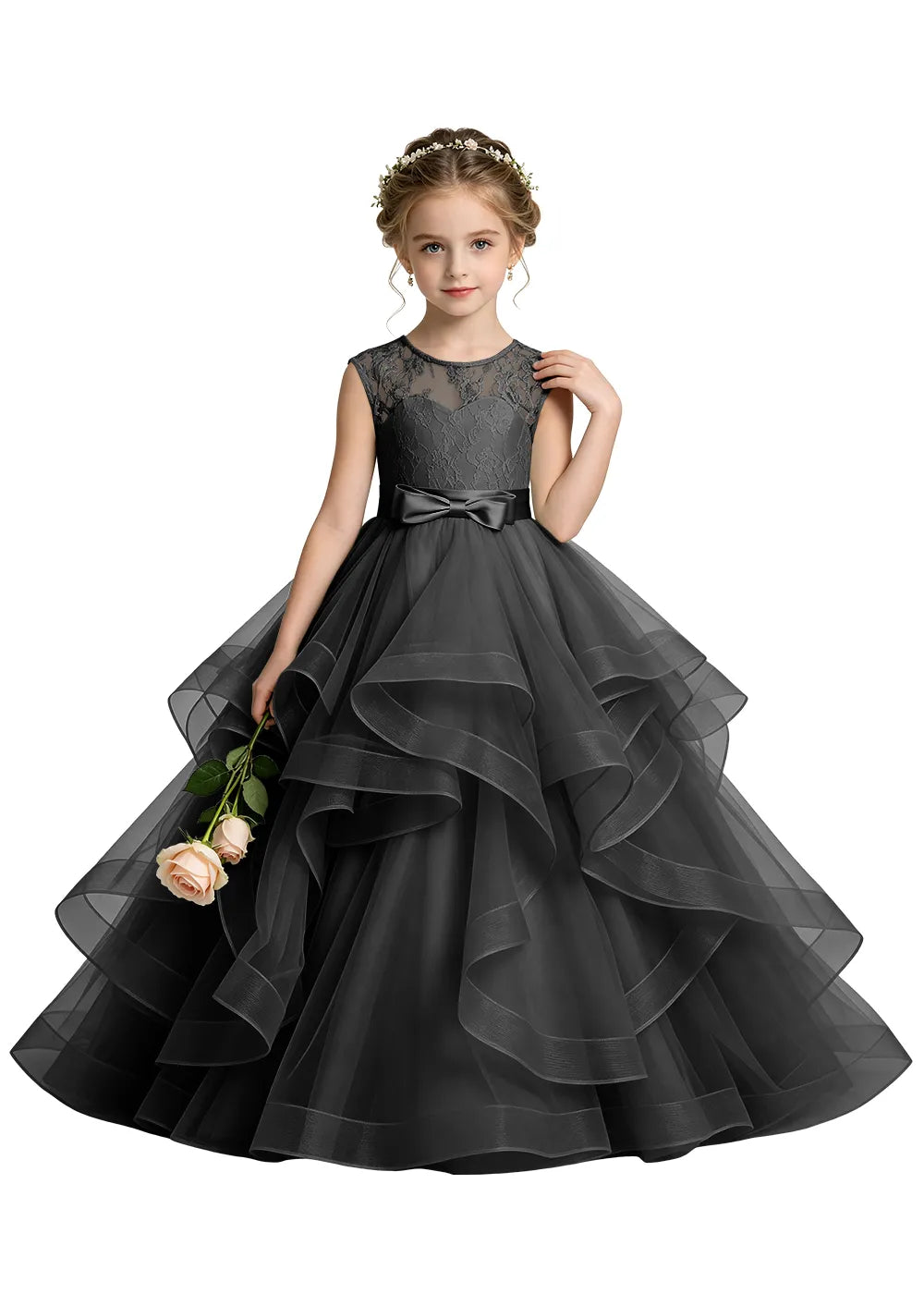 Keyhole Back Lace Bodice Special Occasion Dress