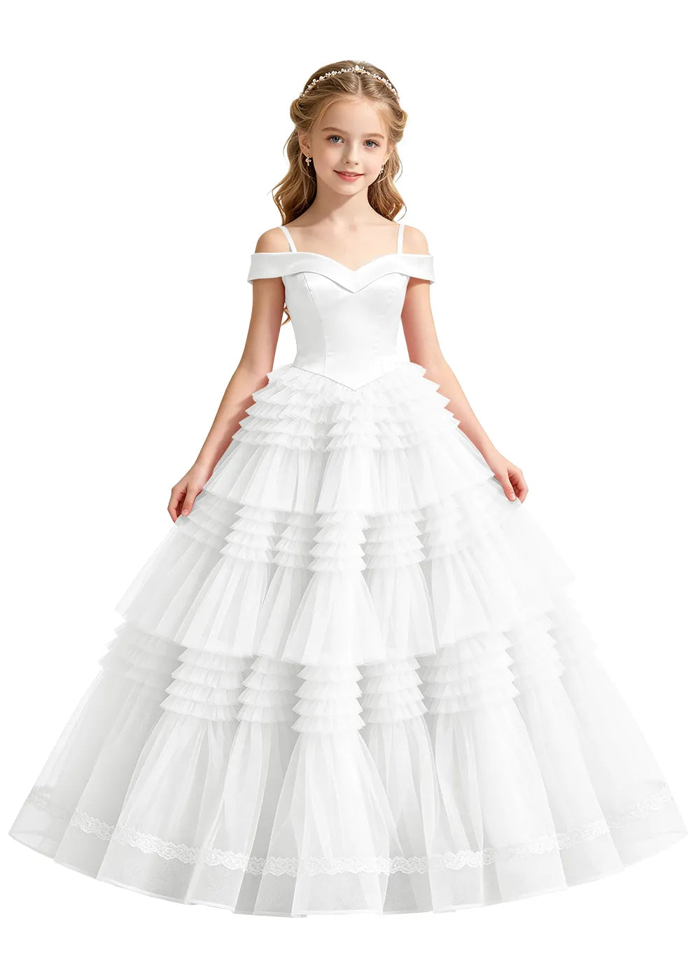 Spitzenkleid mit schulterfreiem Design