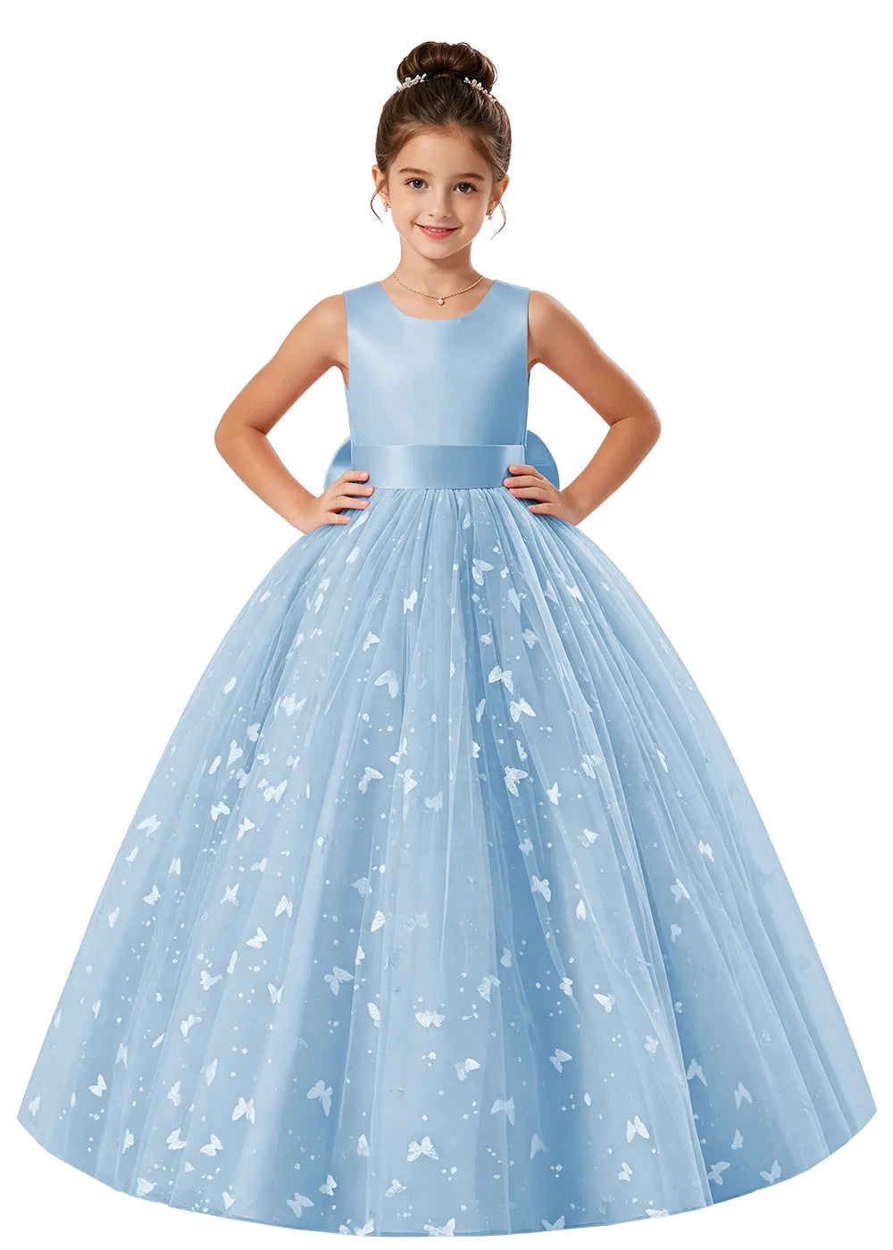 Vestido de princesa sin mangas de encaje