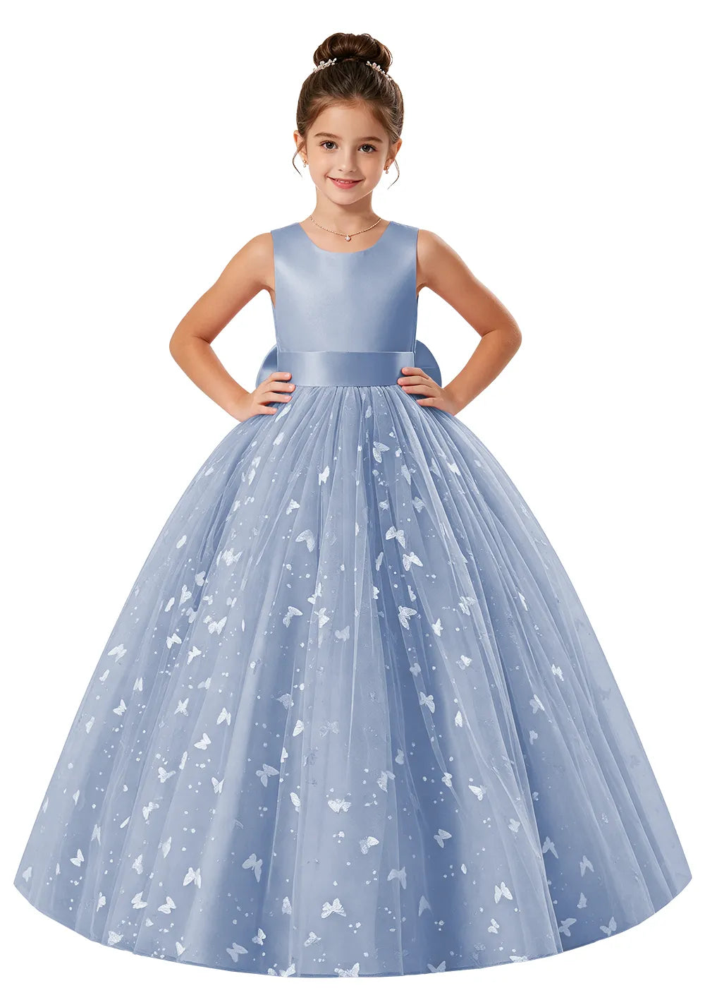 Vestido de princesa sin mangas de encaje