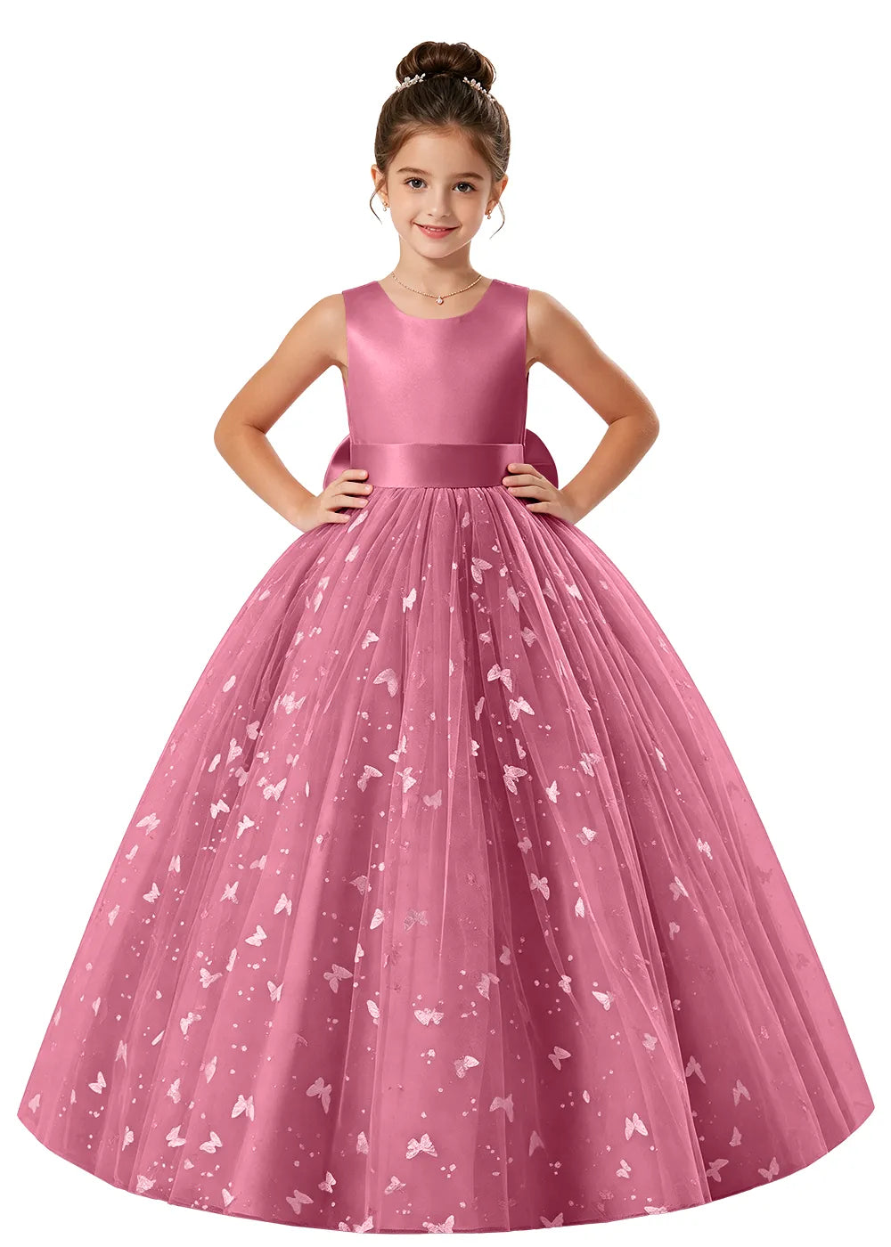 Vestido de princesa sin mangas de encaje