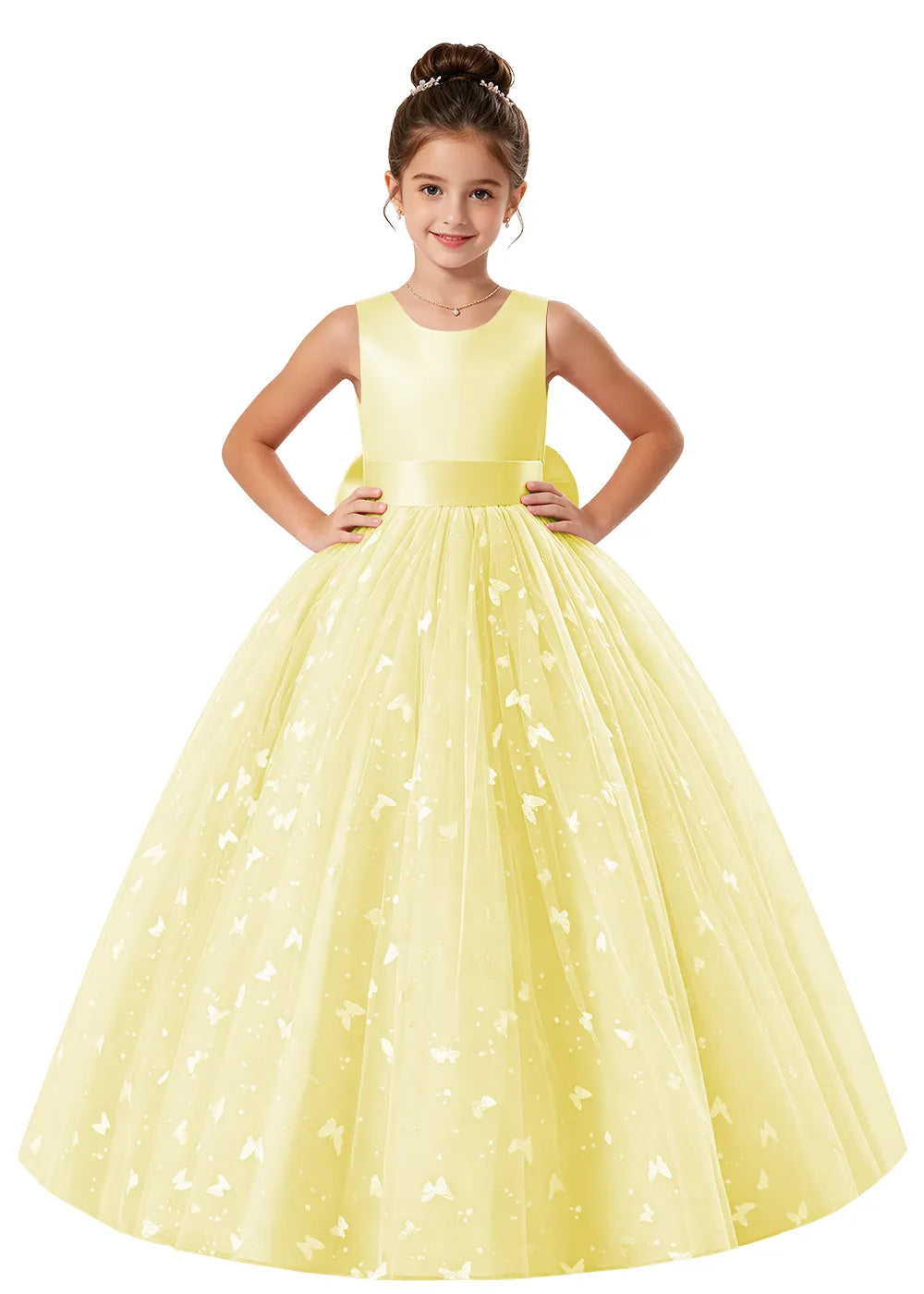 Vestido de princesa sin mangas de encaje