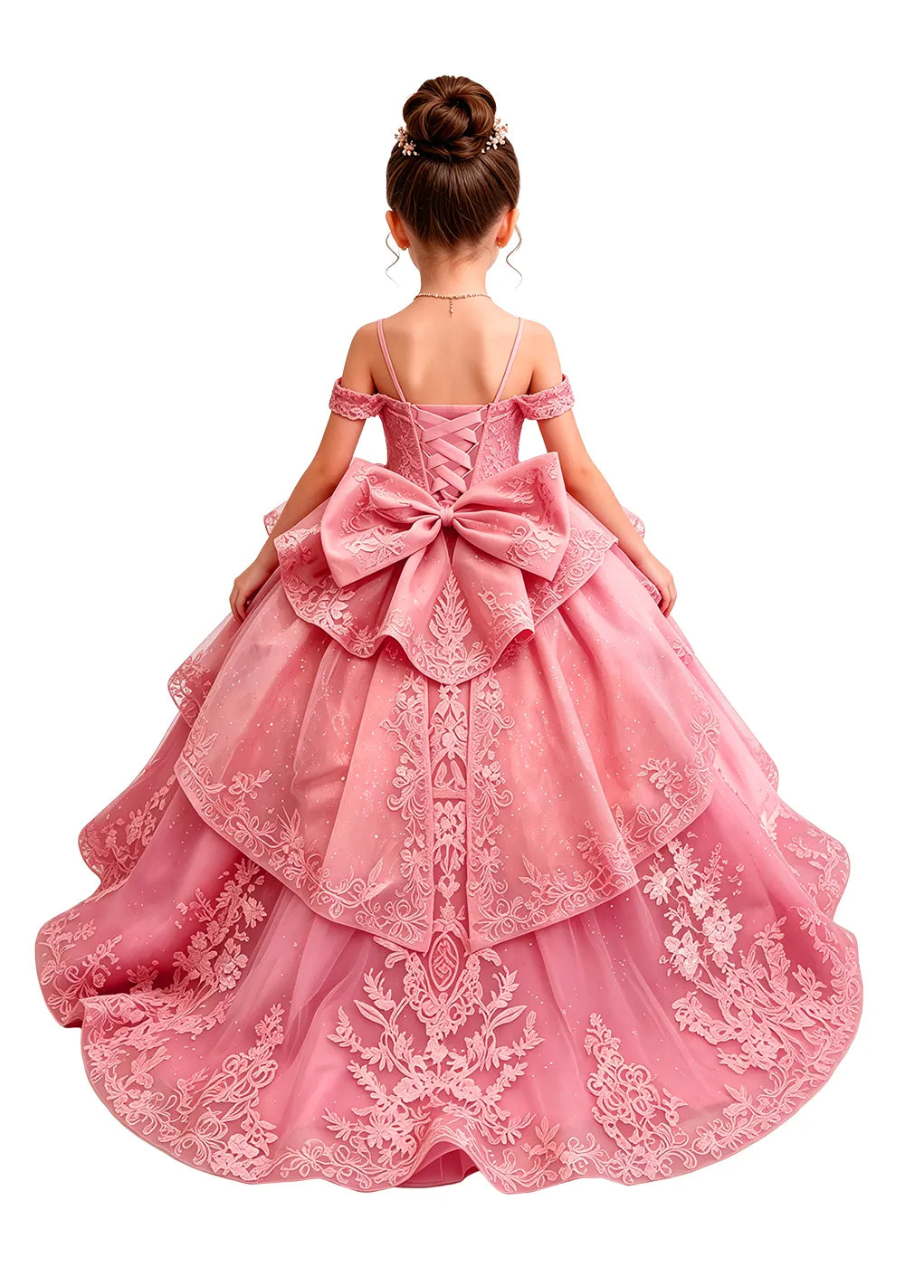 Spitzenkleid mit schulterfreiem Design