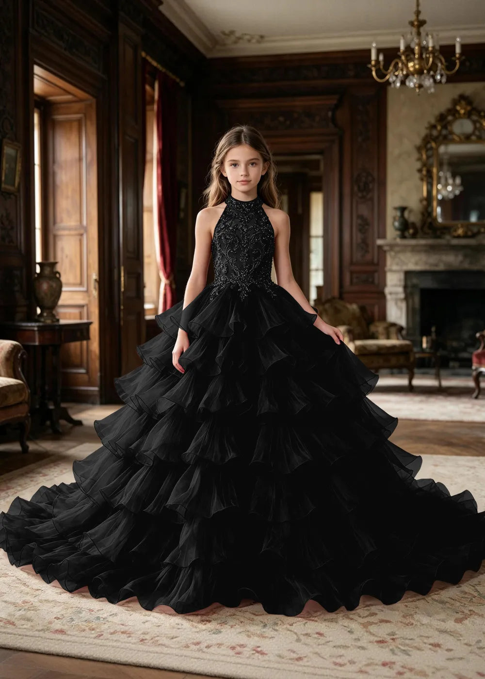 Embellished Corset-Back Princess Formal Gown