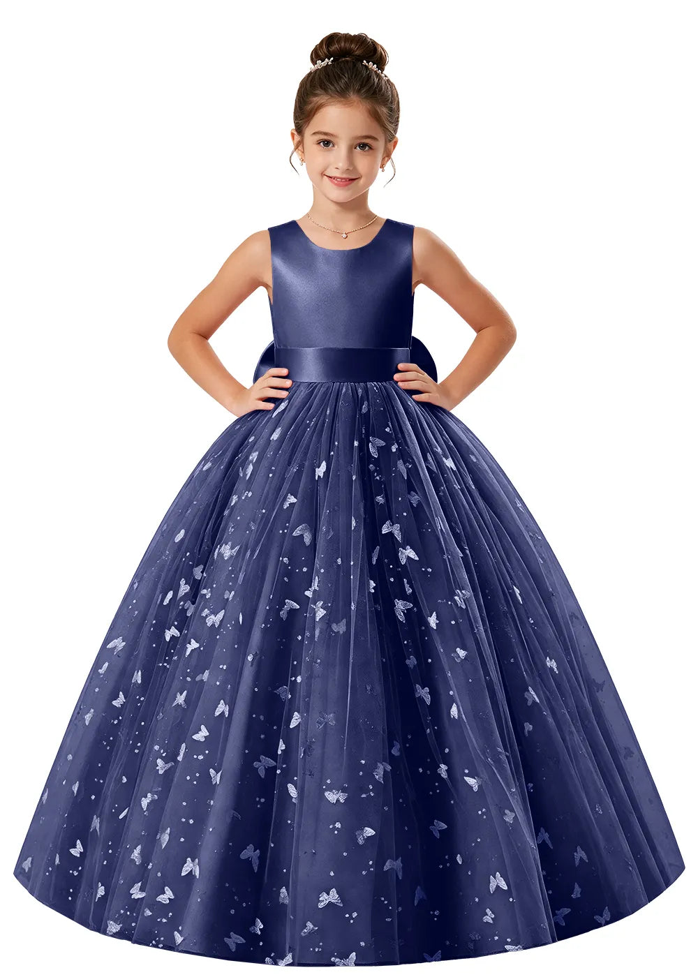 Vestido de princesa sin mangas de encaje