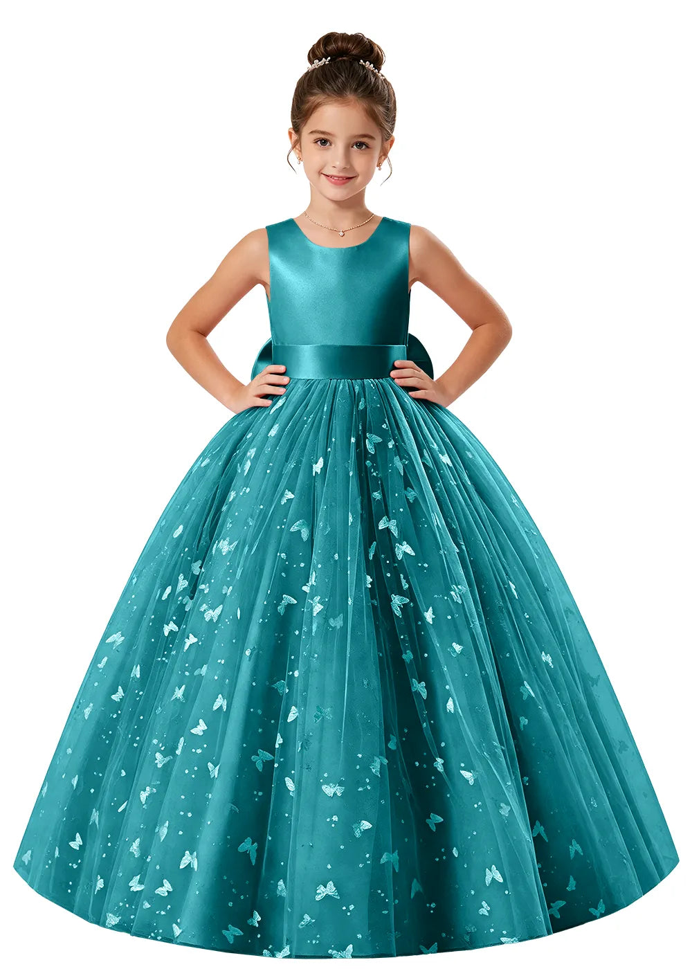 Vestido de princesa sin mangas de encaje