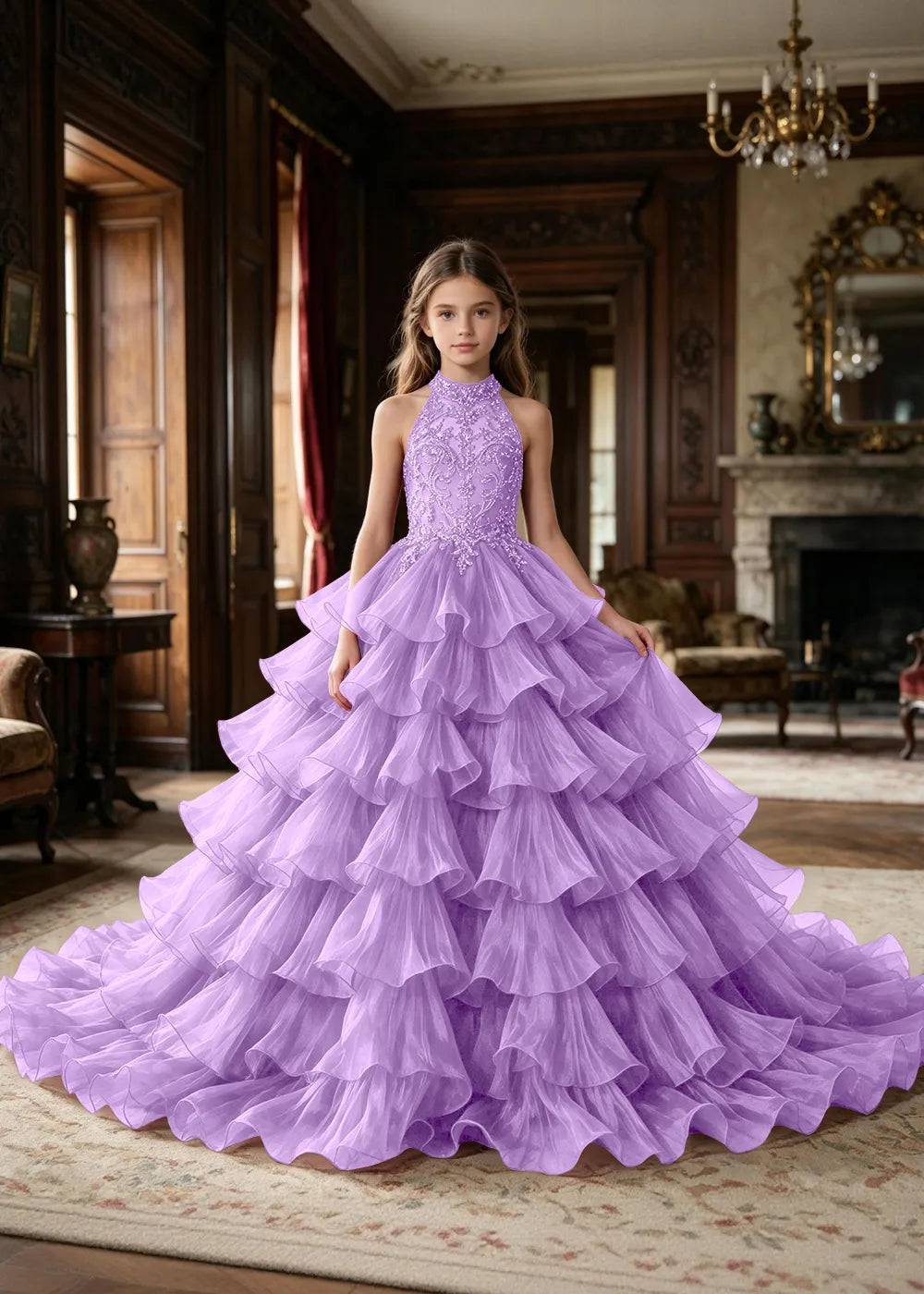 Embellished Corset-Back Princess Formal Gown