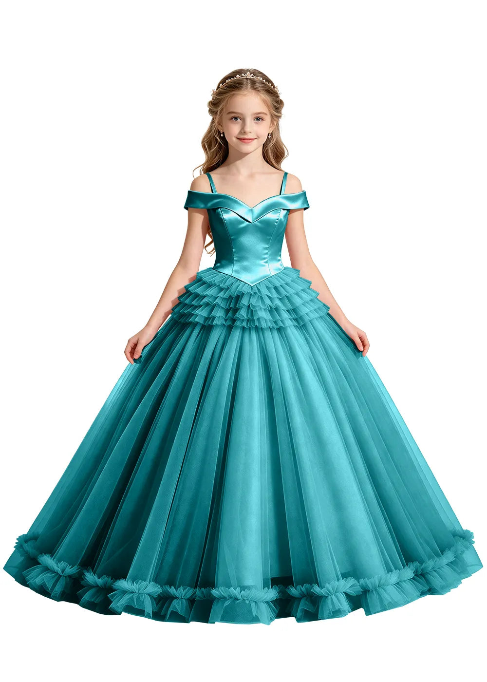 Vestido de princesa sin mangas de encaje