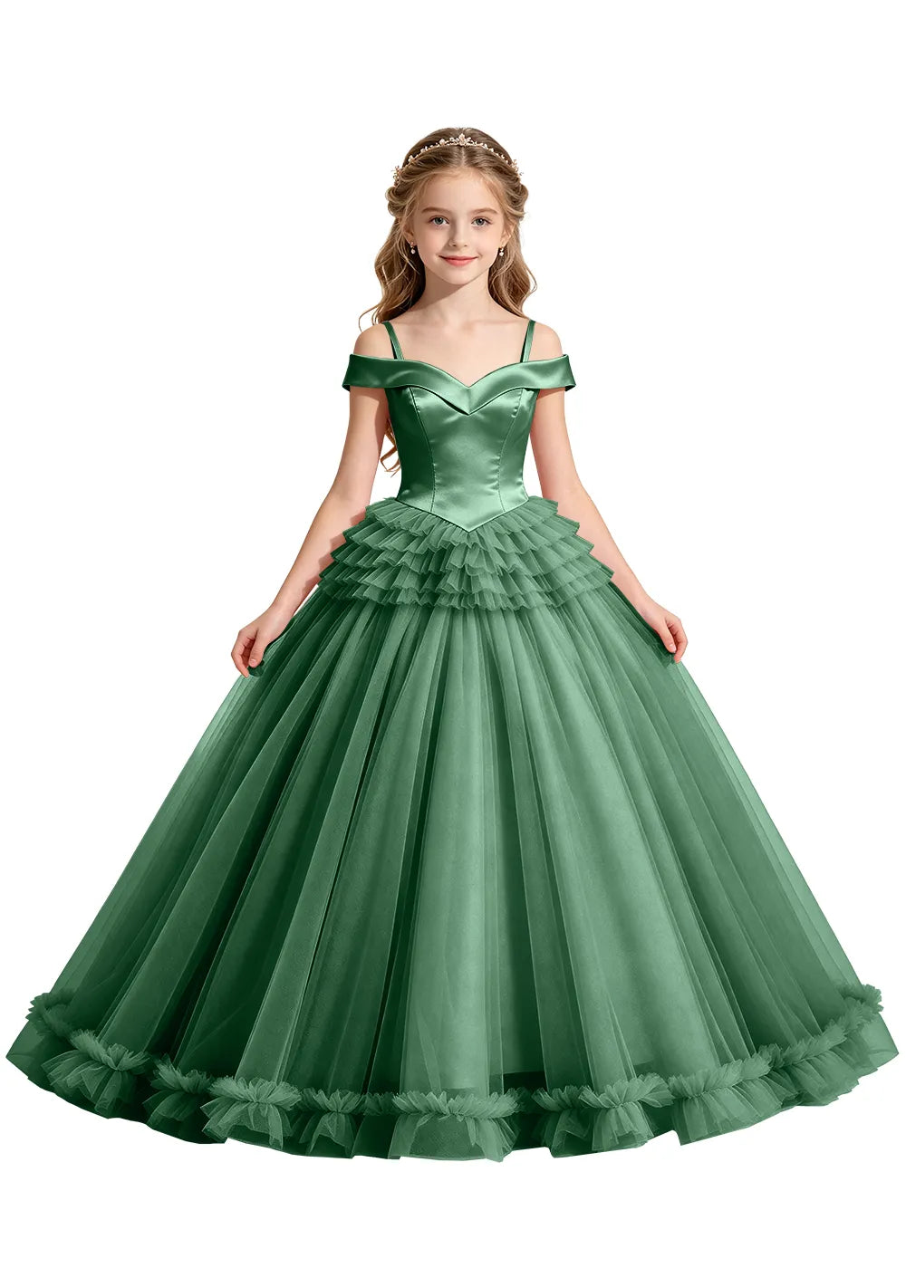 Vestido de princesa sin mangas de encaje
