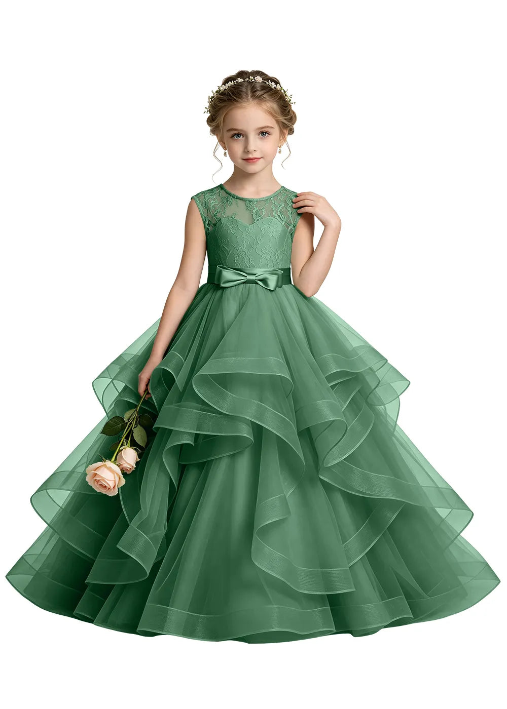 Keyhole Back Lace Bodice Special Occasion Dress