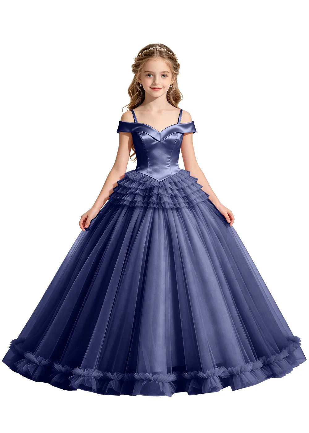 Vestido de princesa sin mangas de encaje