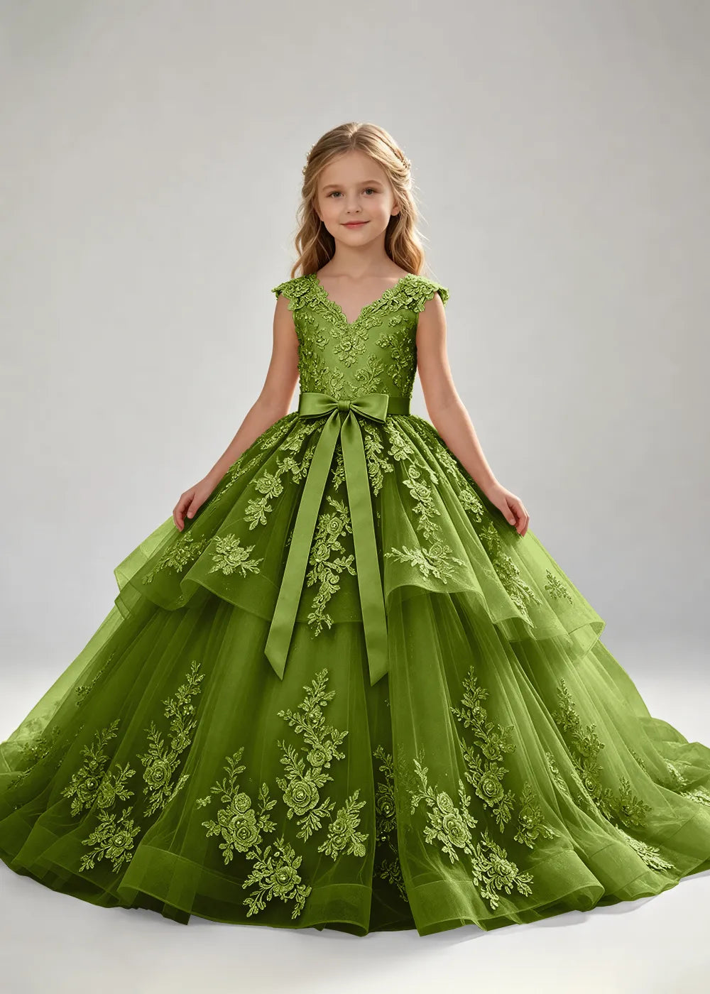 Romantic Floral Embroidered Special Occasion Gown