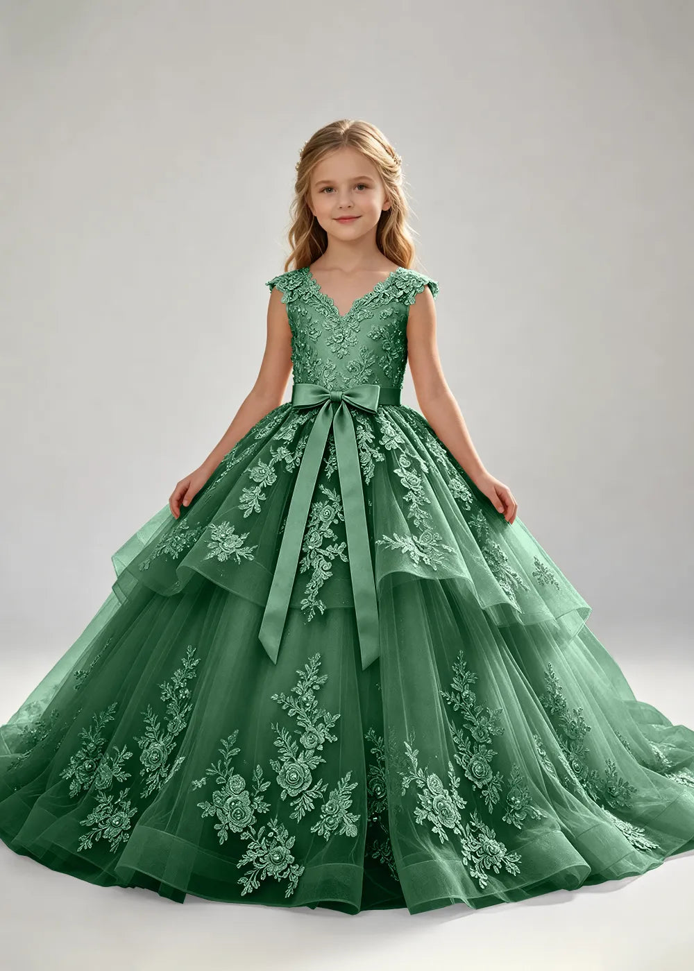 Romantic Floral Embroidered Special Occasion Gown