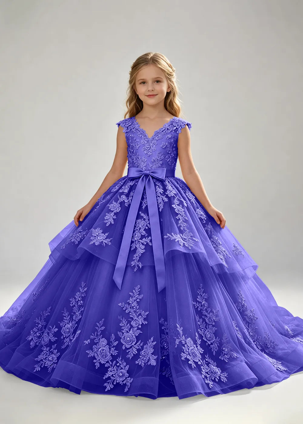 Romantic Floral Embroidered Special Occasion Gown