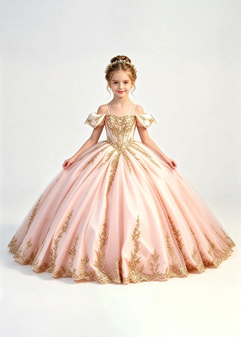 Fairytale Corset-Back Flower Girl Ball Gown