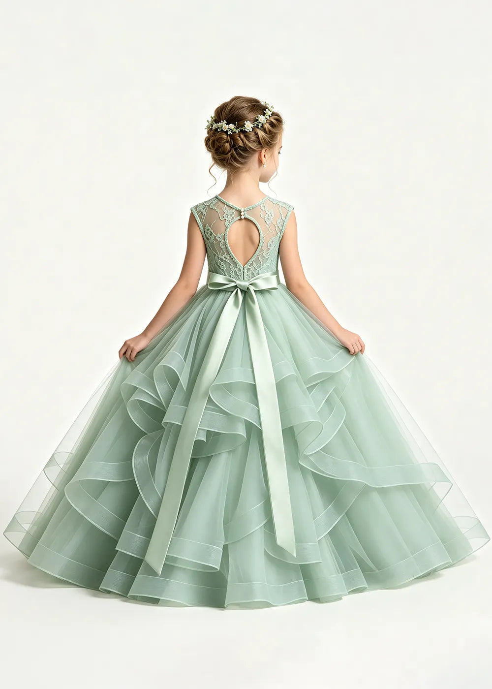 Keyhole Back Lace Bodice Special Occasion Dress
