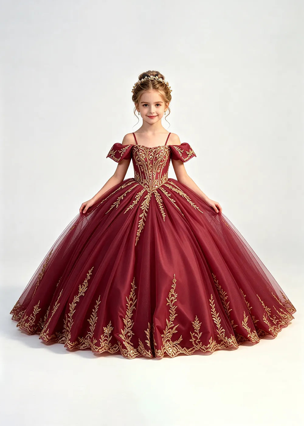 Fairytale Corset-Back Flower Girl Ball Gown