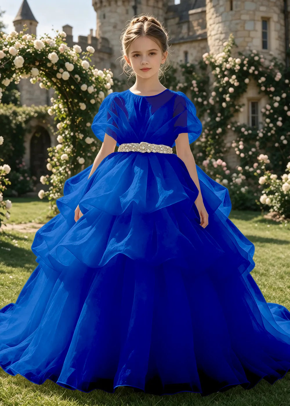Cascading Organza Junior Bridesmaid Dress for Girls