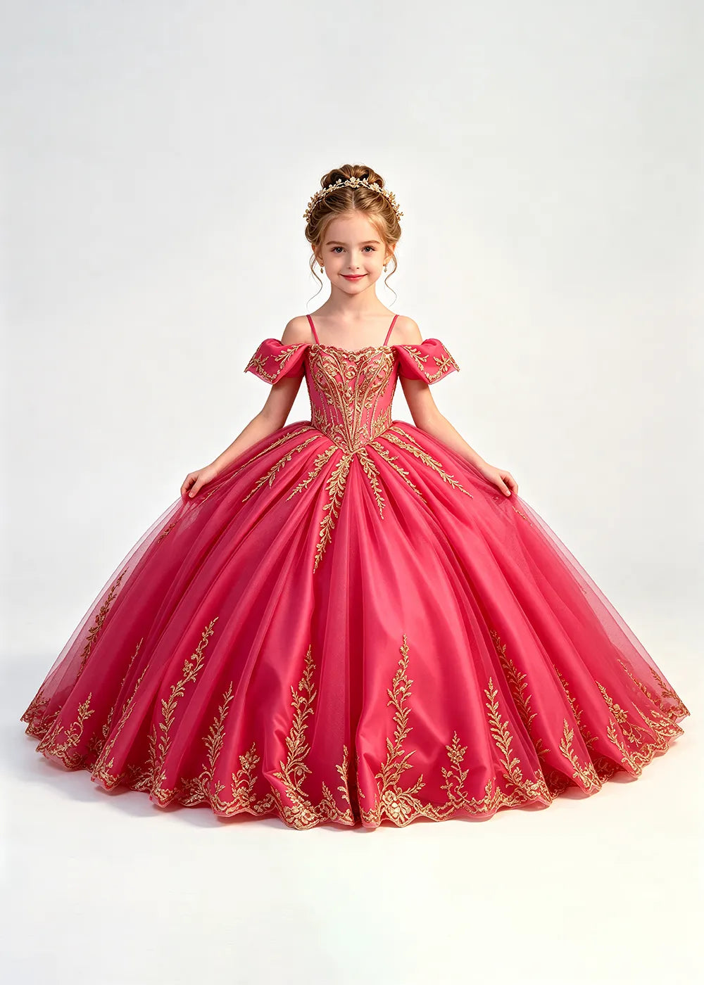 Fairytale Corset-Back Flower Girl Ball Gown