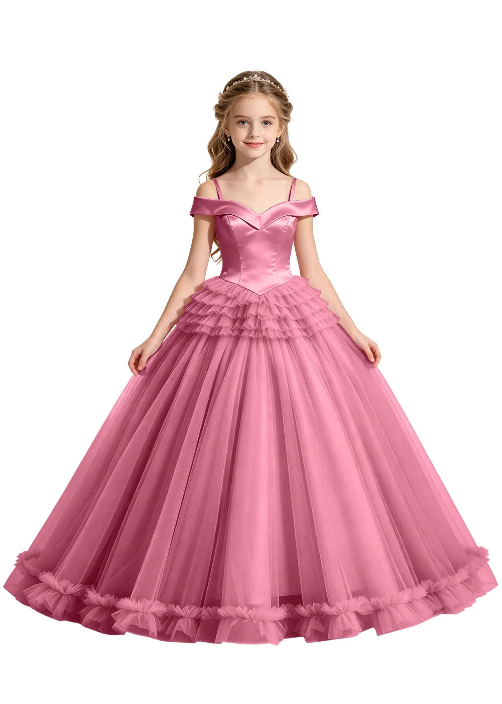 Vestido de princesa sin mangas de encaje