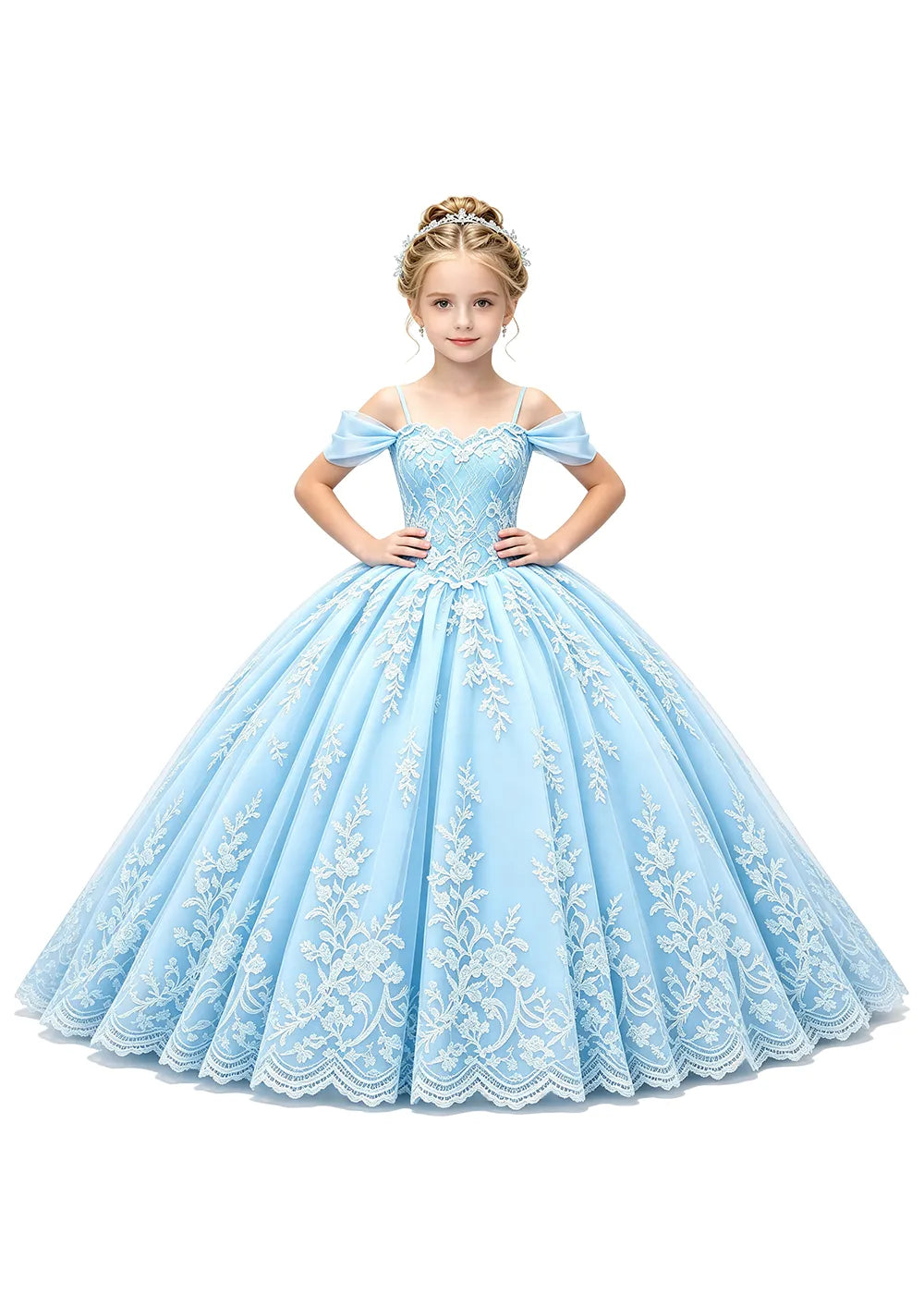 Fairytale Lace Princess Ball Gown for Girls