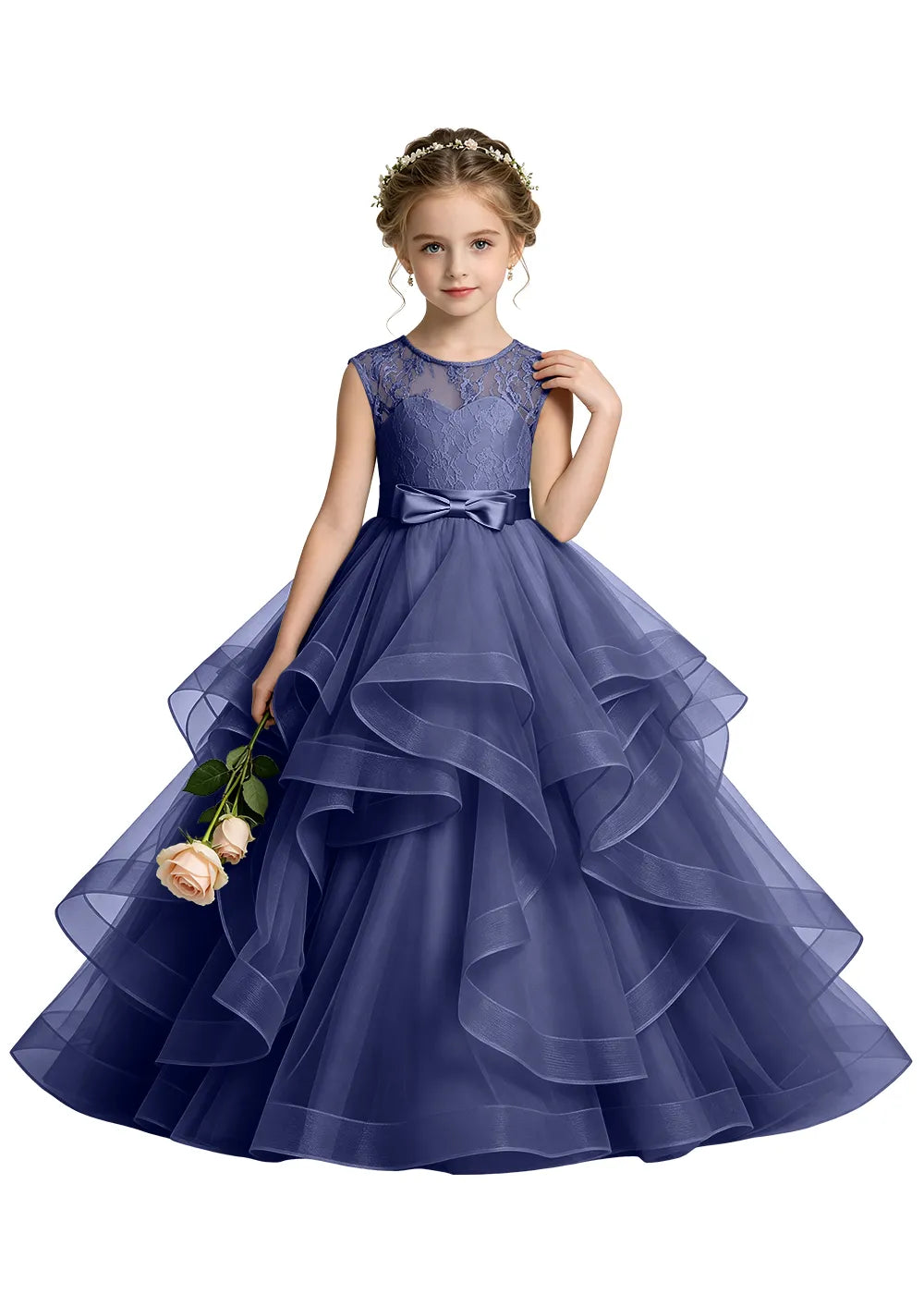 Keyhole Back Lace Bodice Special Occasion Dress