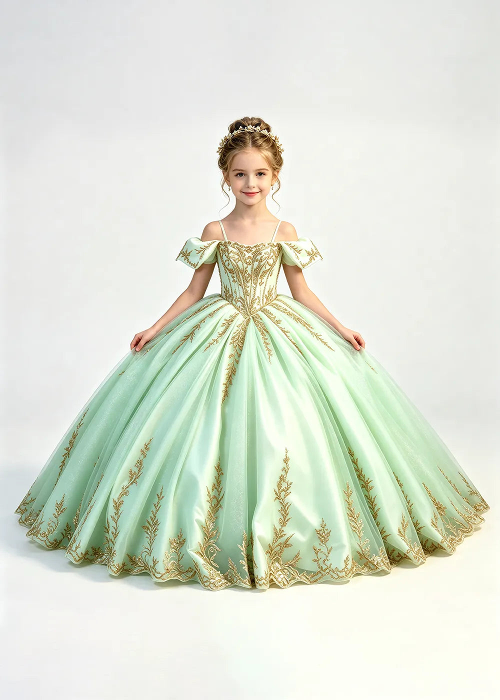 Fairytale Corset-Back Flower Girl Ball Gown
