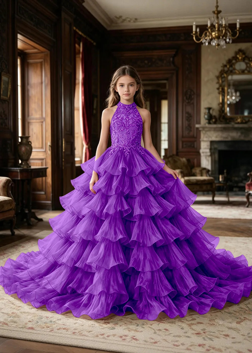 Embellished Corset-Back Princess Formal Gown
