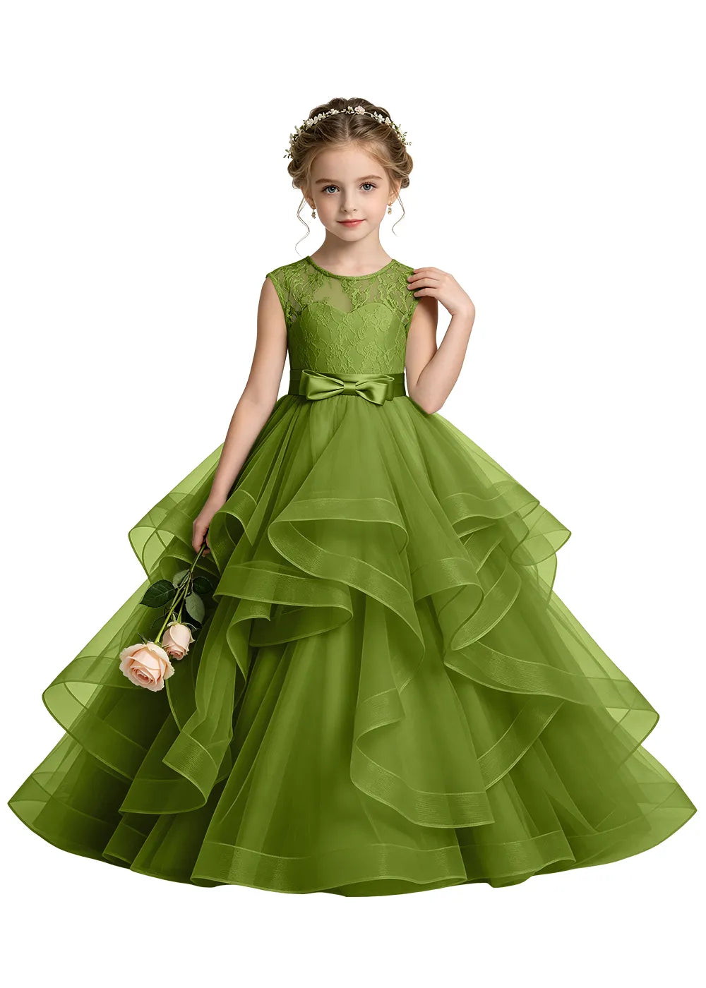 Keyhole Back Lace Bodice Special Occasion Dress