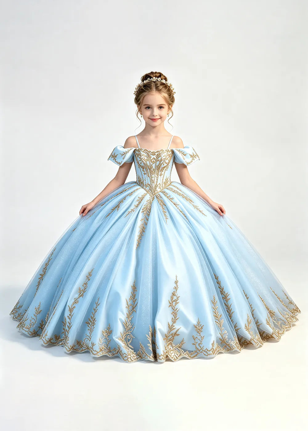 Fairytale Corset-Back Flower Girl Ball Gown