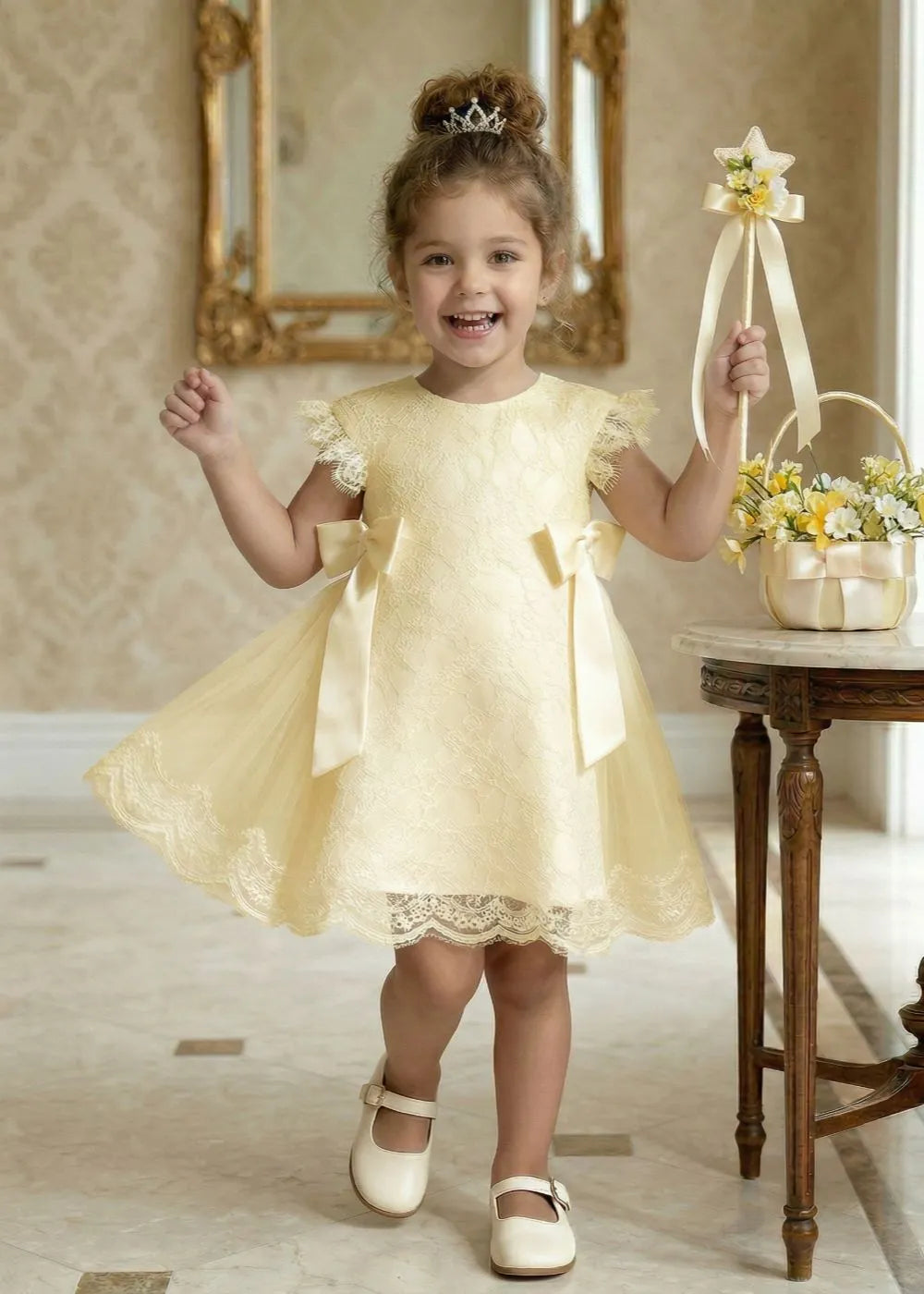 Vestido de princesa sin mangas de encaje
