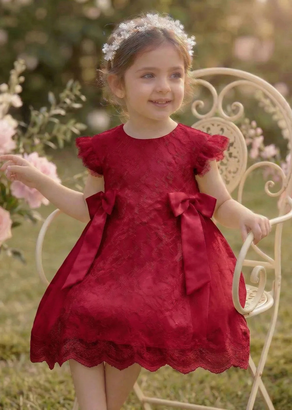 Vestido de princesa sin mangas de encaje