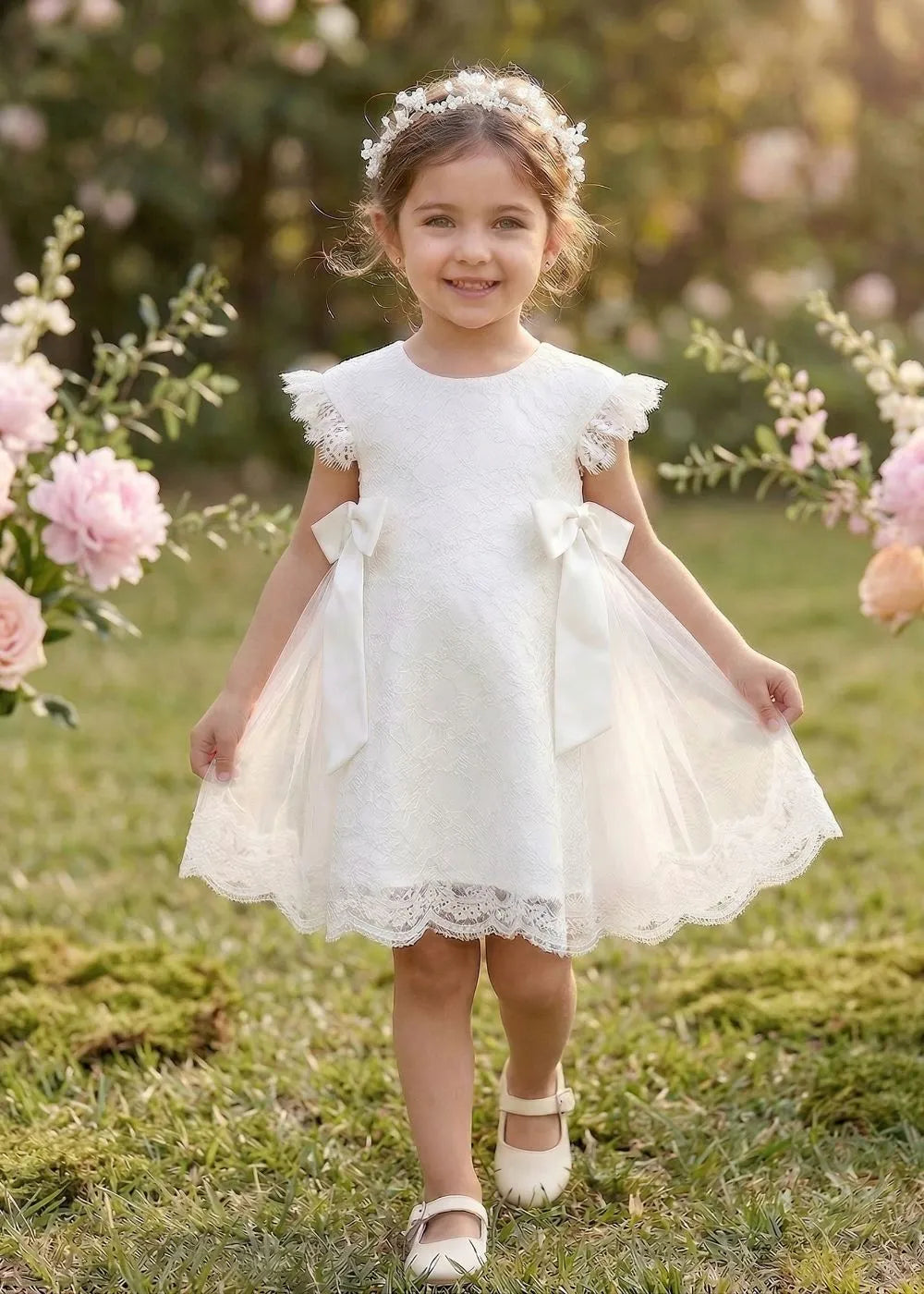 Vestido de princesa sin mangas de encaje