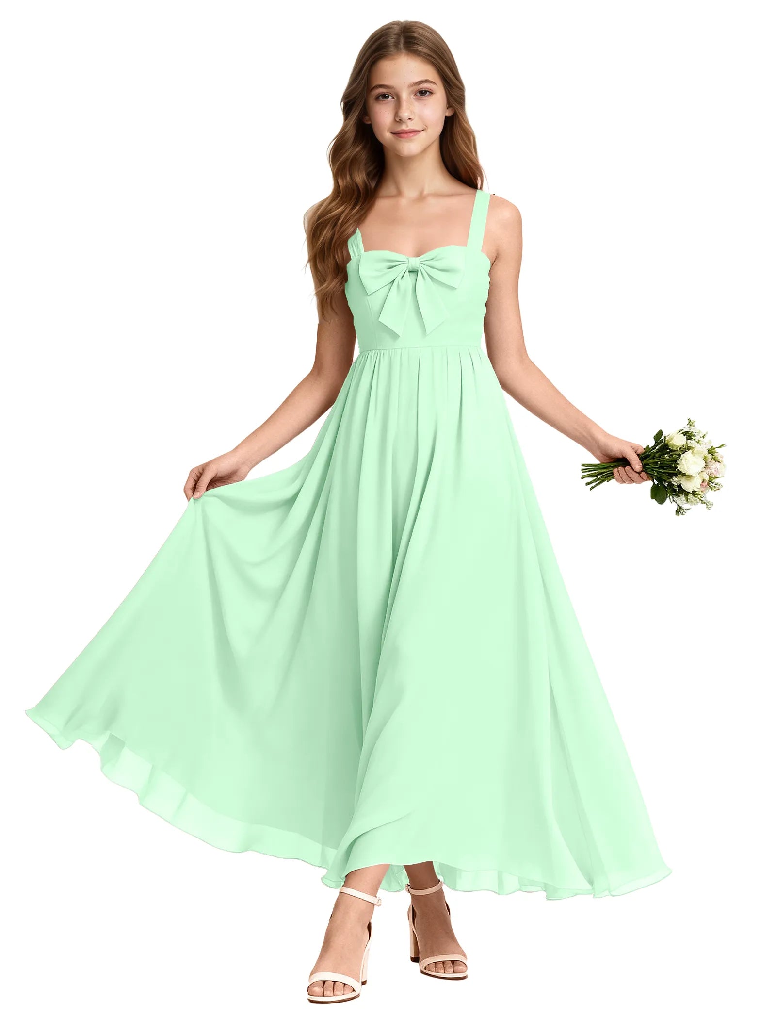 Elegant Bow Junior Bridesmaid Dress