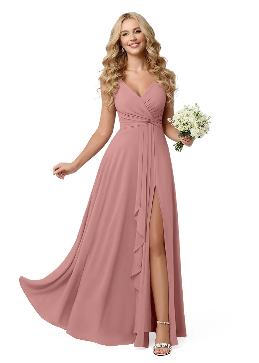 Elegant Bridesmaid Dress with Side Slit